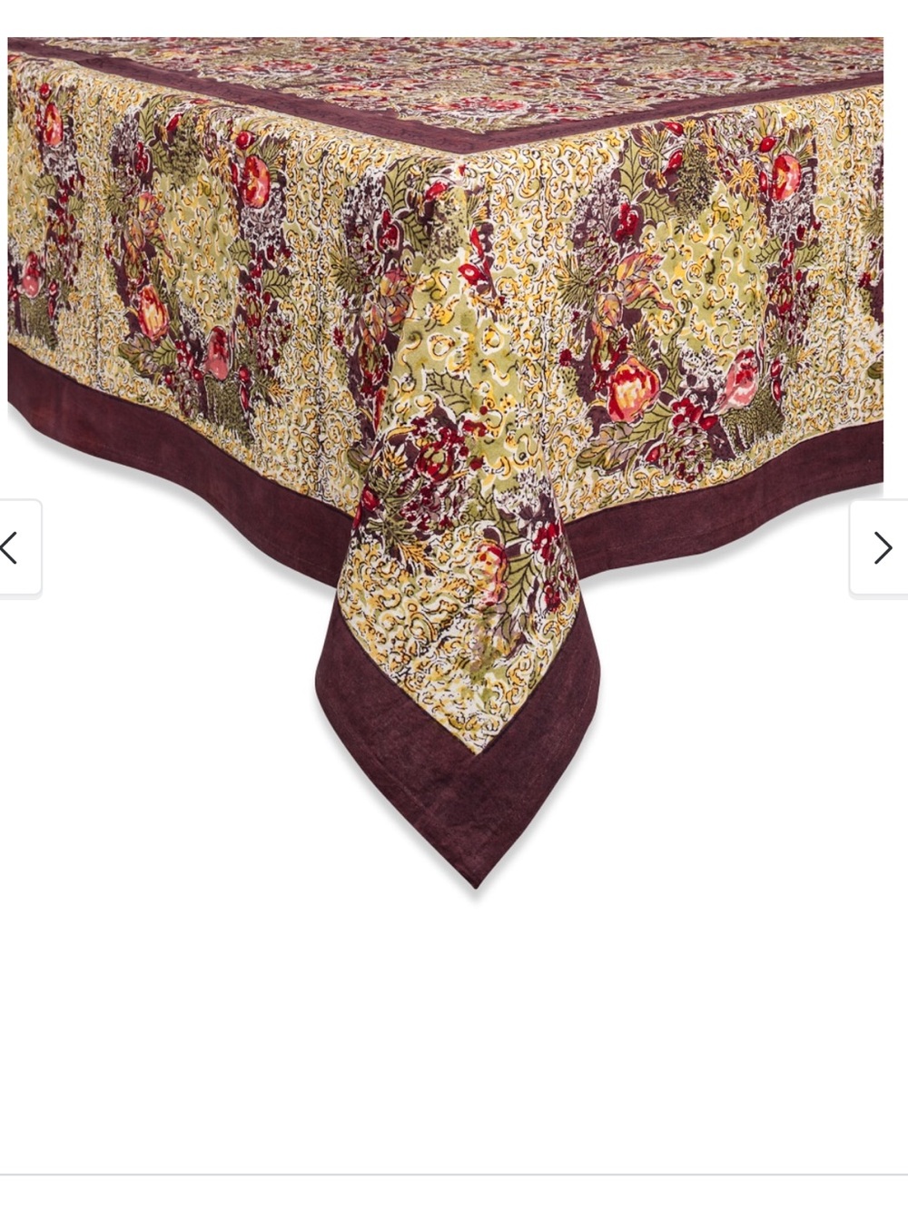 Couleur Nature Winter Garden Wreath Rectangle Tablecloth